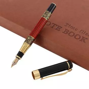 Подарки Письменные канцелярские принадлежности Деловые письма Винтажная каллиграфия Роскошная металлическая ручка из красного дерева 2