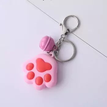 Подарки Подарок Подвеска Фигурка Друг Держатель Фонарик Декор Сумки Брелок Кошачья Лапка 3D розовый