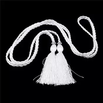 Подарки с кисточками, народная одежда и аксессуары, веревка, 1 шт., украшенный деловой пояс, тонкие веревки white белый