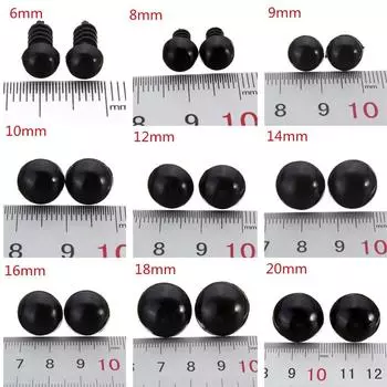 Подарки своими руками 5-24 мм медведь / куклы / игрушечное животное 10 шт. Безопасные глаза черный пластик Аксессуары ручной работы Creativ Dolls 5mm