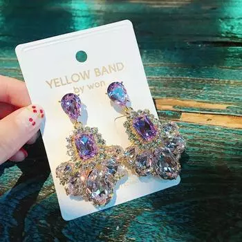 Подарки в стиле барокко для женщин, аксессуары, подвески, серьги-подвески, серьги-гвоздики, висячие серьги фиолетовый