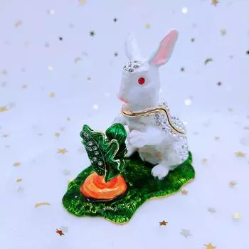 Подарки в виде кролика из редиса Ювелирные изделия в виде кролика из редиса Хранение ювелирных изделий белый