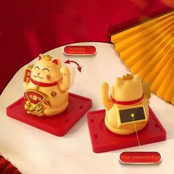 Подарки Японские солнечные счастливые фигурки кошек Машущие руки Милые украшения для автомобиля Новый год Креативный автомобильный интерьер Украшения для офиса