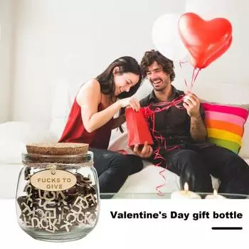 Подарочная бутылка с плохим настроением, деревянная ебля, кусочки букв, вентиляционная подарочная банка, забавный офис, коллега, друг, семейный подарок A