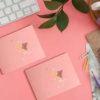 Подарочная карта 3D-карта-бабочка для толстой поздравительной вечеринки с узором фиолетовый