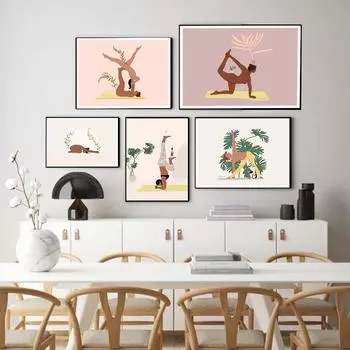 Подарочная картина для йоги. Феминистская женская картина маслом на стене. 21cm30cm NoFrame