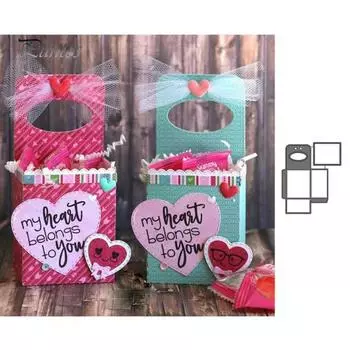 Подарочная коробка для конфет, режущие штампы, скрапбукинг, бумажные карты, ремесленный перфоратор, трафаретная форма серебряный