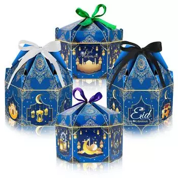 Подарочная коробка Ид Мубарак, коробка для торта и конфет, украшение для дома на Рамадан 2024, исламские принадлежности для мусульманской вечеринки Ид аль-фитр Рамадан Карим