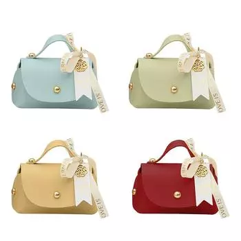 Подарочная коробка из искусственной кожи в форме сумки, практичные свадебные сувениры, сумка для конфет S синий