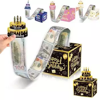 Подарочная коробка на Рождество и День Рождения для денег, вытягивание денег, коробка для денег, рождественские подарочные коробки, идеи подарков на день рождения, вечеринка 13x13x11cm