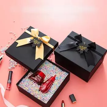 Подарочная коробка прямоугольной формы с лентой-бантом. Упаковочные коробки для подарков на День святого Валентина. Подарки-сюрпризы на годовщину. Украшения для свадьбы. SIX 21X16X11CM