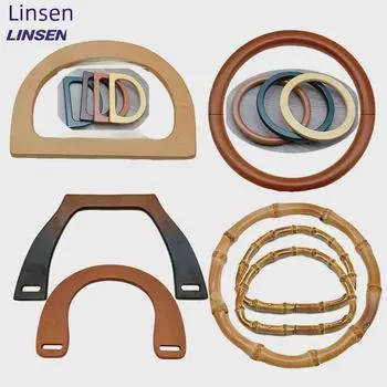 «Подарочная коробка ручной работы из дерева и бамбука с круглой D-образной ручкой»