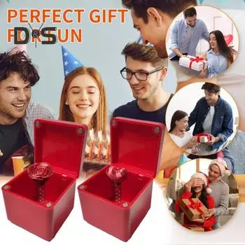 Подарочная коробка с розами на День святого Валентина, весенний лопающийся красный цветок, любовь, сердце в футляре, украшение для рабочего стола, дразнящая пара, семья, друзья, хитрый реквизит, шутливый подарок Love Heart