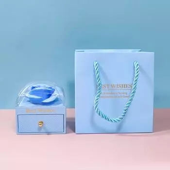 Подарочная коробка с розой, новый цвет, вечное мыло, цветочная шкатулка для ювелирных изделий, кольцо, ожерелье, коробка для хранения, креативная двойная открытая коробка с вечной розой