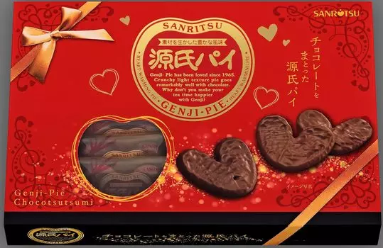 Подарочная коробка с шоколадной оберткой Sanritsu Seika Genji Pie, 14 шт.