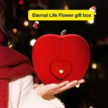 Подарочная коробка «Вечная роза», органайзер для украшений из консервированных цветов, коробка для хранения ожерелий для женщин на День святого Валентина, День матери, Рождество, День рождения красный