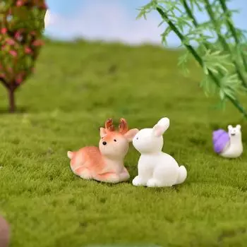Подарочная лиса, украшение из смолы, мультяшный кролик, маленький леопард, аксессуары, дельфин, маленький кот, микропейзаж, животные, аксессуары duck