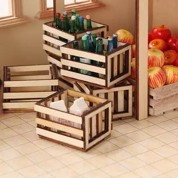 Подарочная мини-сцена из жизни, плетеная вручную корзина, миниатюрный декор BJD, маленькая корзина для хранения, принадлежности для кукольного домика 5