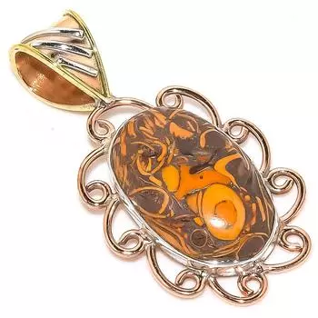 Подарочная подвеска из чистого серебра 925 пробы Natural Maryam Jasper TwoTone 1,50 дюйма p4Y25