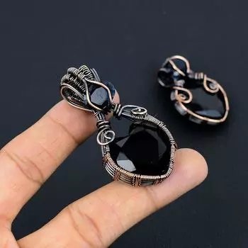 Подарочная подвеска из медной проволоки с натуральной шпинелью и голубым топазом, драгоценный камень, длина 2,36 дюйма, l8J69