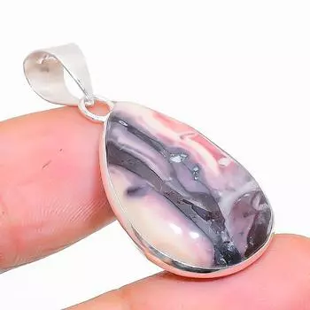 Подарочная подвеска из натурального фарфора яшма из стерлингового серебра 925 пробы 1,50 дюйма H7D14