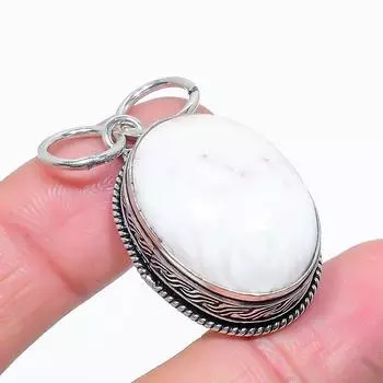 Подарочная подвеска из натурального киноварного яшма из стерлингового серебра 925 пробы 1,69 дюйма w6e08