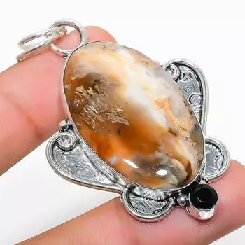 Подарочная подвеска из натурального русского дендритного серебра 925 пробы со шпинелью 2,44 дюйма H6w26