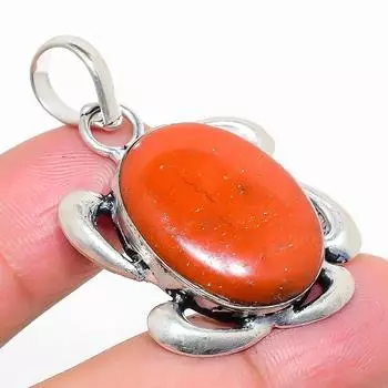 Подарочная подвеска из натурального серебра 925 пробы с яшмой Красной реки, 1,65 дюйма, w8q47