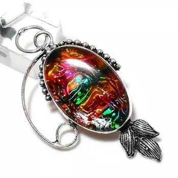 Подарочная подвеска из натурального стекла Dicorich из стерлингового серебра 925 пробы 2,56 дюйма Y4P21