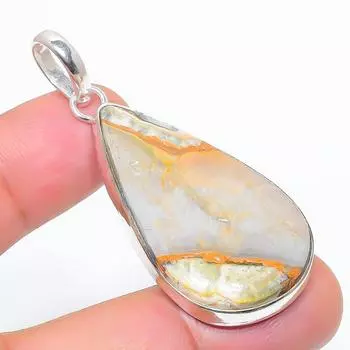 Подарочная подвеска из стерлингового серебра 925 пробы с натуральным яшмовым камнем 2,09 дюйма l2f48