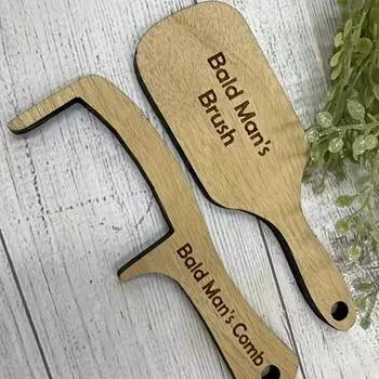 Подарочная расческа для лысого мужчины, шутка, подарок для мужчин, забавная деревянная щетка для расчесывания без волос и расческа без зубов, подарочный набор