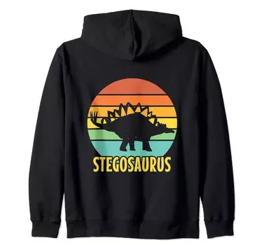 Подарочная толстовка с капюшоном Crazy Stegosaurus Dinosaur для любителей парков и Юрского периода чёрный