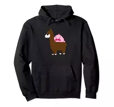 Подарочная толстовка с капюшоном Riding Llama Blobfisch, футболка