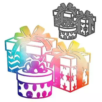 Подарочная упаковка из трех предметов, художественный фон, скрапбукинг, металлические штампы, трафареты для DIY альбома, декор бумажных карт серебряный