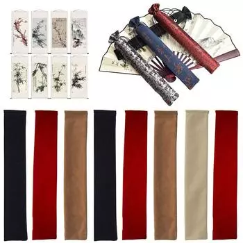 Подарочная упаковка складной ручной веерный чехол китайский кисть флейта защитный чехол подарочный чехол 5x34.5cm коричневый