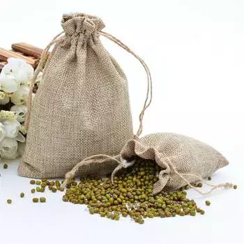 Подарочная упаковка, вечерние подарочные пакеты для конфет, сумка на шнурке, подарочная сумка из натурального льна, мешковина, джутовые подарочные пакеты с ручками 7*9cm