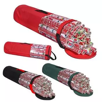 Подарочная упаковочная бумага, органайзер для хранения, с ручкой, застежкой-молнией, большой вместимости, водонепроницаемая портативная упаковка красный