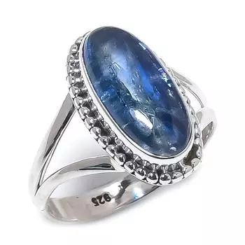 Подарочное кольцо из чистого серебра 925 пробы с натуральным кианитом, ручной работы, размер 8 i3m40