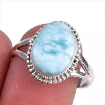 Подарочное кольцо из чистого серебра 925 пробы с драгоценным камнем Natural Republic Larimar S.9 l7E62