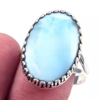 Подарочное кольцо из чистого серебра 925 пробы с драгоценным камнем Natural Republic Larimar S.9 y6C71
