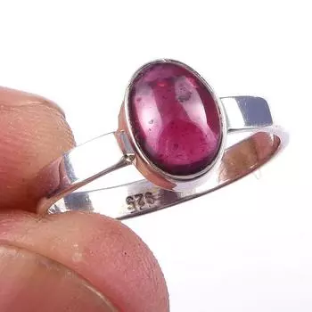 Подарочное кольцо из чистого серебра 925 пробы с натуральным гранатом, размер 6 Z4m54