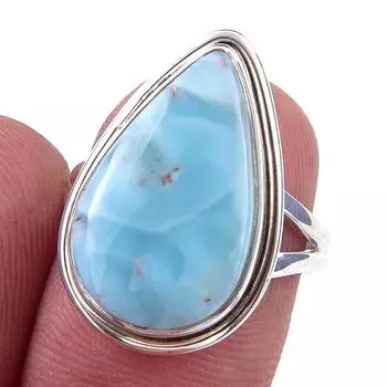 Подарочное кольцо из чистого серебра 925 пробы с драгоценным камнем Ларимар Natural Republic S.6 p4z72