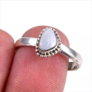 Подарочное кольцо из чистого серебра 925 пробы с натуральным австралийским опалом ручной работы S.8.5 Z1r03