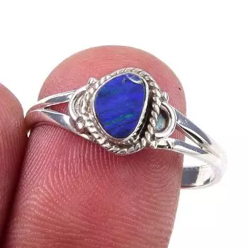 Подарочное кольцо из чистого серебра 925 пробы с натуральным австралийским опалом S.10 l3l90