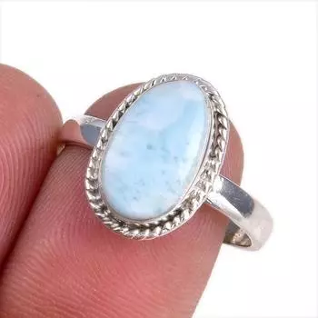 Подарочное кольцо из чистого серебра 925 пробы с драгоценным камнем Natural Republic Larimar S.9 b1d82