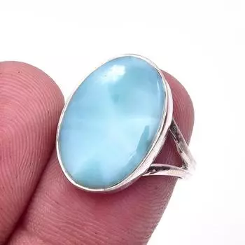 Подарочное кольцо из чистого серебра 925 пробы с драгоценным камнем Natural Republic Larimar S.7 r9t14
