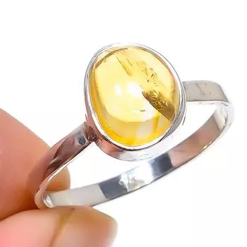 Подарочное кольцо из чистого серебра 925 пробы с натуральным цитрином, ручной работы, размер 10 Z0Z01