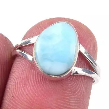 Подарочное кольцо из чистого серебра 925 пробы с драгоценным камнем Natural Republic Larimar S.6 r3c56
