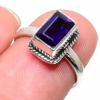 Подарочное кольцо из натурального африканского аметиста ручной работы из цельного серебра 925 пробы S.6 F1I78