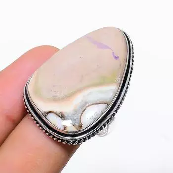 Подарочное кольцо из натурального арахисового дерева с яшмой из стерлингового серебра 925 пробы, размер 8 E8Z64